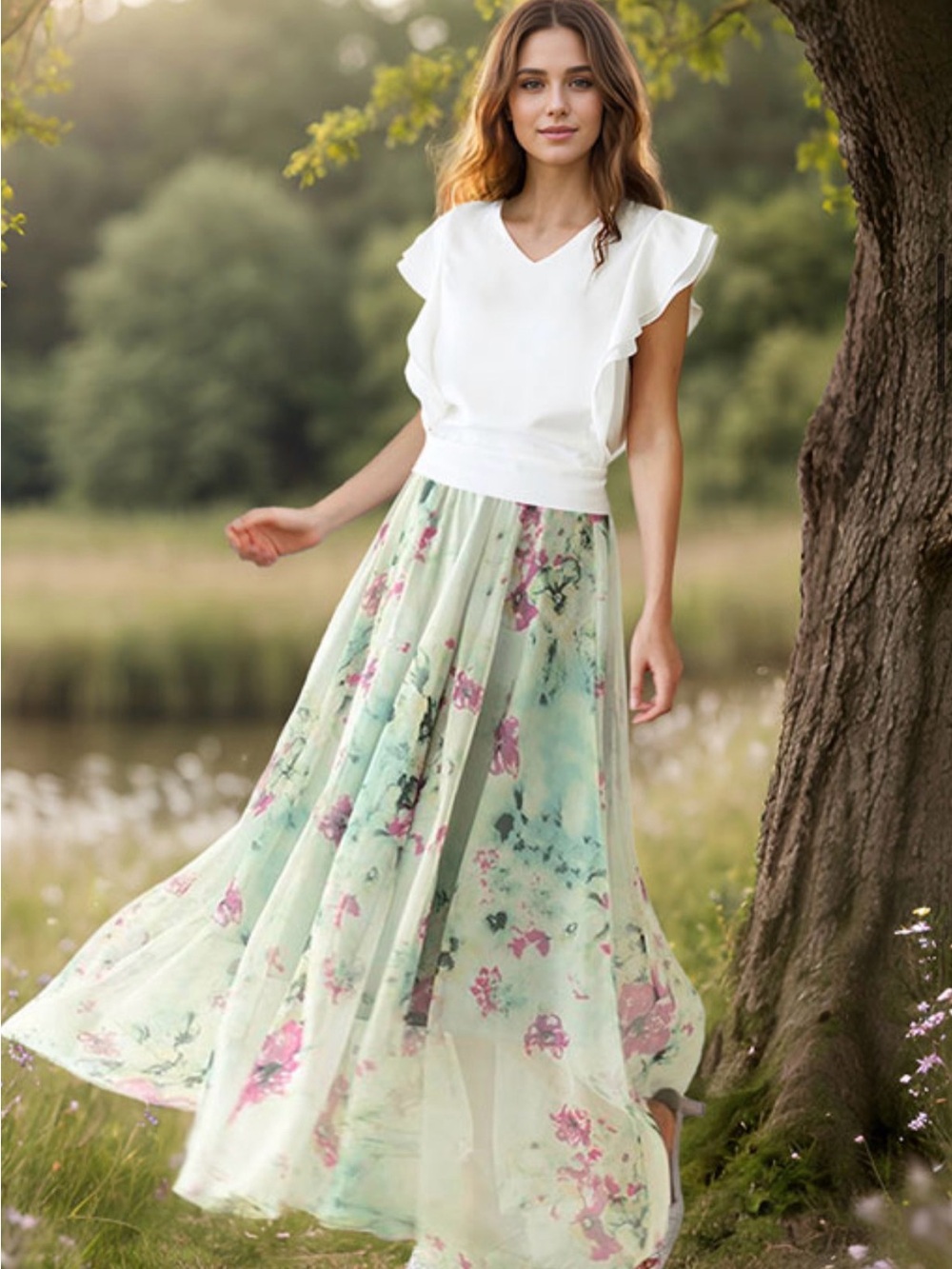White Chicwish ruched top